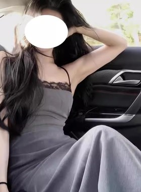 2025新款灰色连衣裙子长裙蕾丝富家裙绝美臀褶皱吊带女礼服宴会潮