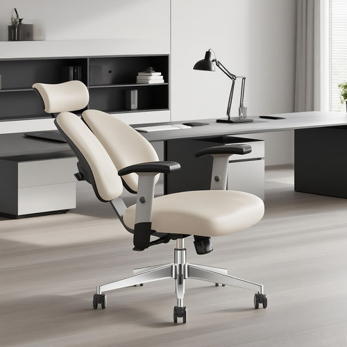 简约老板椅西皮真皮办公椅子可躺