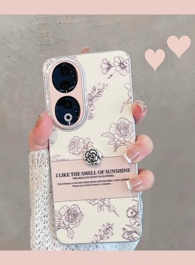 适用华为荣耀90手机壳新款女90pro玫瑰花rea一an00全包防摔p90p高级感x90pr0时尚九零por创意h0n0r9o九十专用