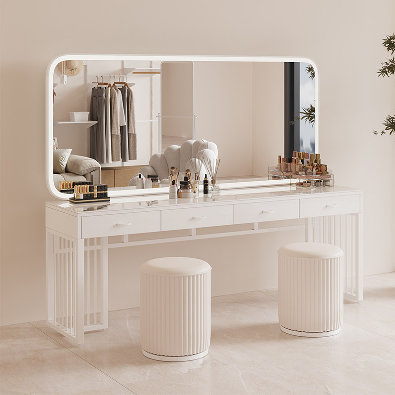 梳妆台影楼带灯镜子一体彩妆婚纱店专业化妆师化妆桌美容院化妆台