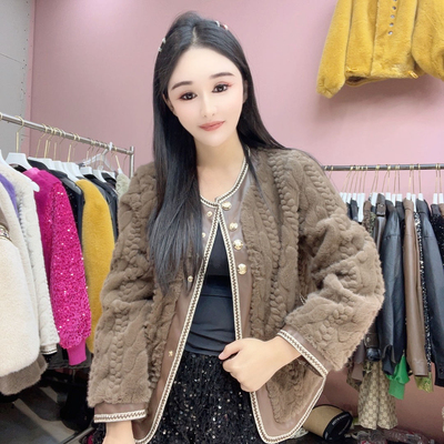 2025新款人造貂毛皮草小香风外套气质减龄秋冬大毛领短款