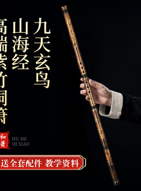山海经玄鸟洞箫高端学生八孔箫雕刻紫竹进阶考级演奏洞箫