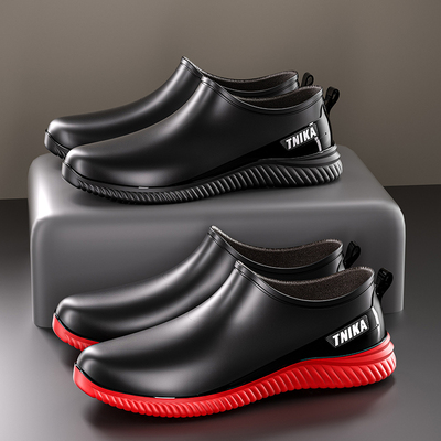 春秋雨鞋男防滑耐磨厚底防油浅口雨鞋雨天厨师工作轻便防水鞋保暖