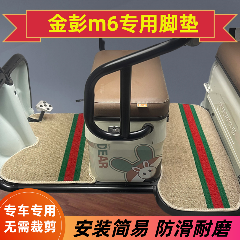 金彭m6专用电动车脚垫电动三轮车脚踏垫耐磨皮革加厚雪尼丝地垫