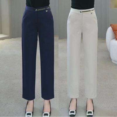 西装烟管裤女2025秋冬高腰弹力