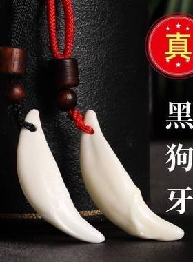 真黑狗牙项链狼牙吊坠