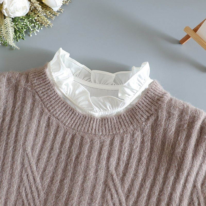 百搭棉立领荷叶木耳边假领子