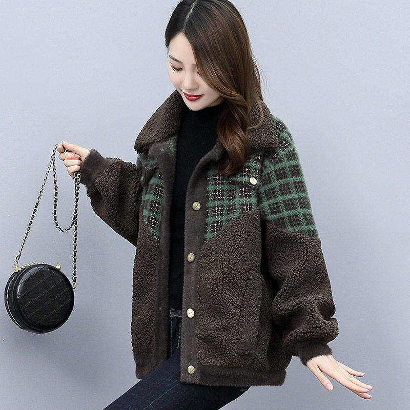 女装京东购物商城官网唯品会皮毛一体羊羔毛外套女冬韩版毛呢大衣