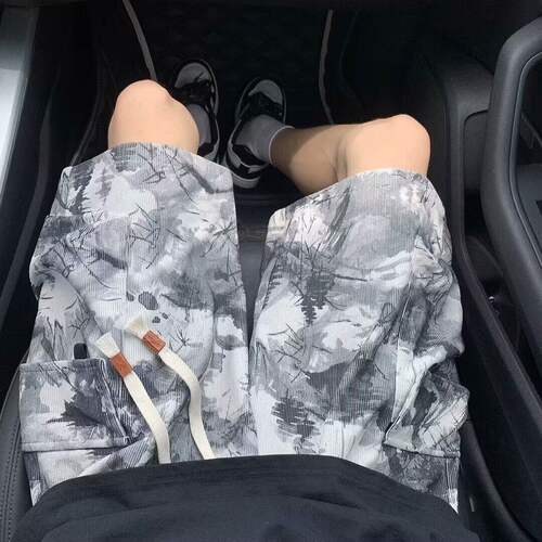 美式扎染迷彩工装短裤男