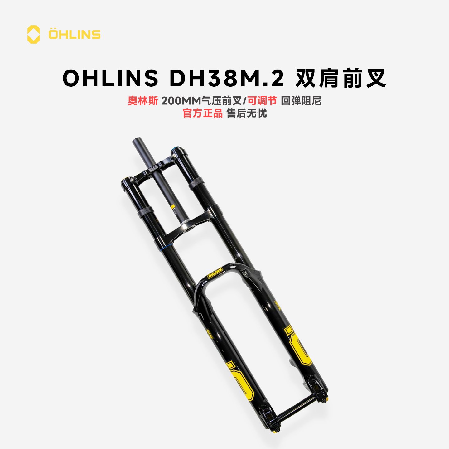 OHLINS奥林斯DH38M.2 200MM行程超高性能速降山地车双肩气压前叉