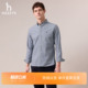 衬衫 长袖 Hazzys哈吉斯秋季 纯色休闲简约上衣 商场同款