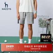 运动直筒沙滩裤 Hazzys哈吉斯夏季 素色宽松休闲裤 潮流时尚 男装 短裤