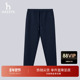 简约休闲裤 通勤时尚 抽绳纯色束脚长裤 Hazzys哈吉斯春夏男装 潮流裤