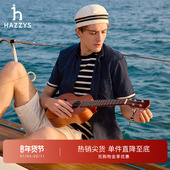 衬衫 Hazzys哈吉斯春夏男士 短袖 简约休闲纯色衬衣外套男上衣潮