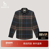 商场同款 Hazzys哈吉斯格子长袖 衬衫 女2025秋冬新品 复古衬衣潮