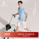 张晚意明星同款 Hazzys哈吉斯夏季 新款 男时尚 休闲净色短裤
