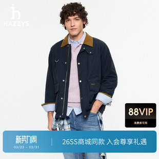 新款 夹克男2026春季 Hazzys哈吉斯工装 巴恩风休闲外套 商场同款