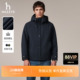 Hazzys哈吉斯秋季 上衣连帽挺括通勤简约潮流夹克外套 纯色休闲男装