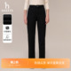 女士简约磨毛休闲通勤裤 Hazzys哈吉斯黑色牛仔裤 子 秋冬甄选