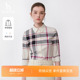 Hazzys哈吉斯秋季 合体版 衬衣英伦长袖 女时尚 格纹 衬衫 上衣 经典