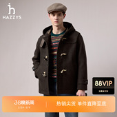 短款 男士 Hazzys哈吉斯冬季 连帽休闲大衣 商场同款