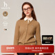 Hazzys哈吉斯秋冬女装 纯色上衣 外套休闲圆领针织衫 羊毛开衫 时尚