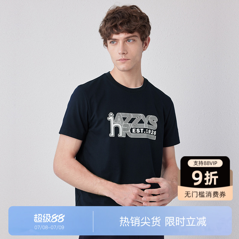 hazzys休闲圆领短袖T恤