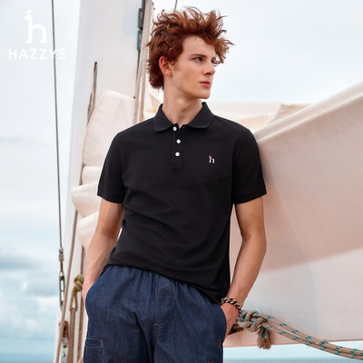 Hazzys哈吉斯男凉感T恤珠地网眼短袖Polo