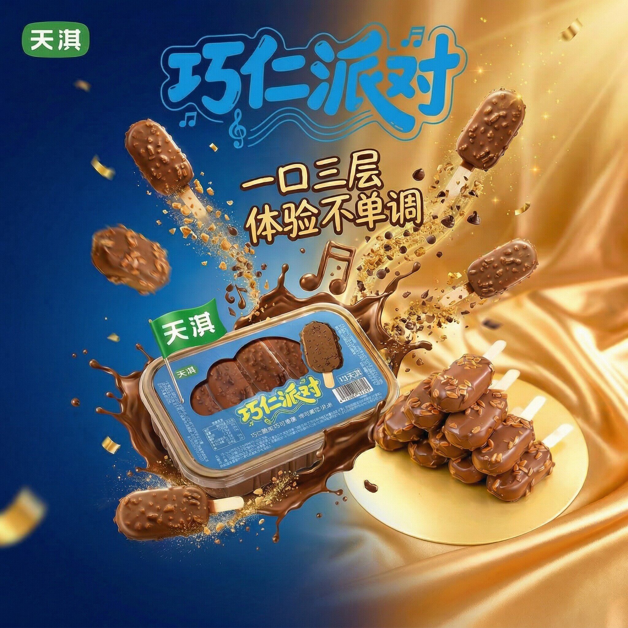 包邮天淇巧仁派对雪糕巧克力脆皮