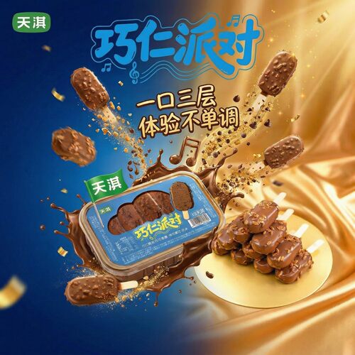 包邮天淇巧仁派对雪糕巧克力脆皮