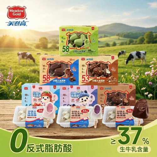 美登高小矮人冰淇淋生牛乳生巧香草莓柠檬桑葚蓝莓味儿童雪糕360g