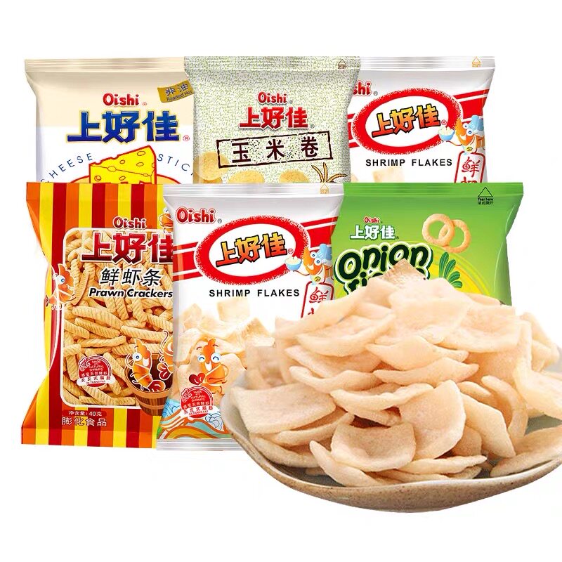 临期特价 上好佳鲜虾片洋葱圈玉米卷芝士薯条薯片80g追剧休闲小吃