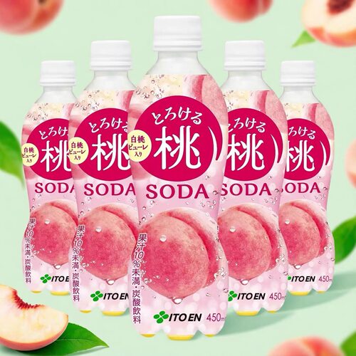 临期特价 日本进口伊藤园桃子碳酸饮料白桃水蜜桃果味450ml饮品