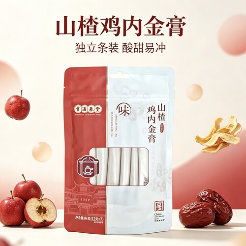 临期特价 童涵春堂 山楂鸡内金糕84g（12g*7）养生茶冲泡饮