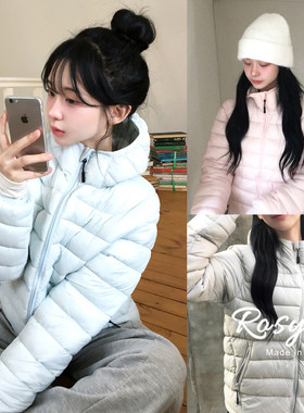 Rose欧尼连帽短款保暖排骨棉服