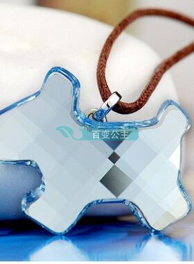 奥地利水晶Dog Mini小狗蓝色小狗吊坠项链项坠可爱坠878445礼物