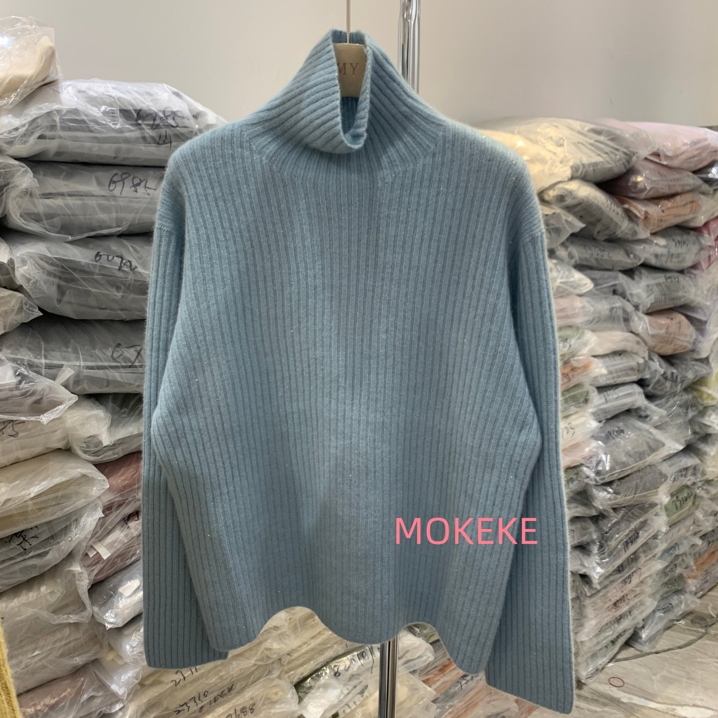 韩系新款亮片坑条堆堆领针织衫女软糯洋气宽松打底衫毛衣M6052,女装/女士精品,毛针织衫,淘宝优惠券,粉丝福利购,淘宝优惠卷