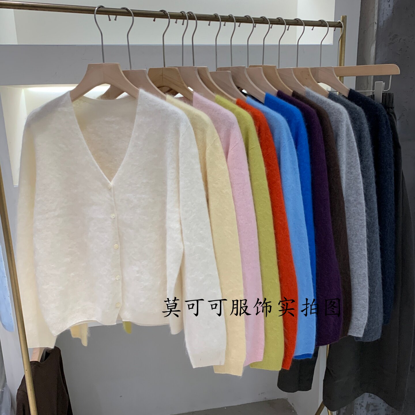 慵懒风V领宽松显瘦针织开衫女