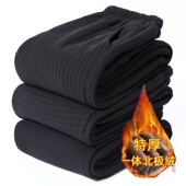 妈妈冬季 裤 子加绒加厚老人奶奶冬装 中老年人女裤 直筒高腰保暖棉裤