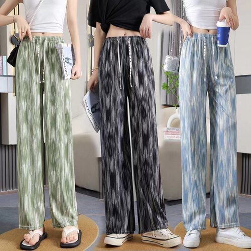 新款扎染阔腿裤冰丝凉凉防蚊