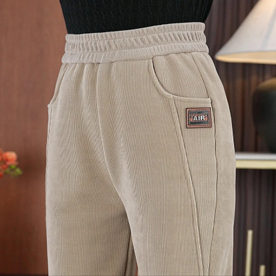加绒加厚休闲裤女直筒保暖