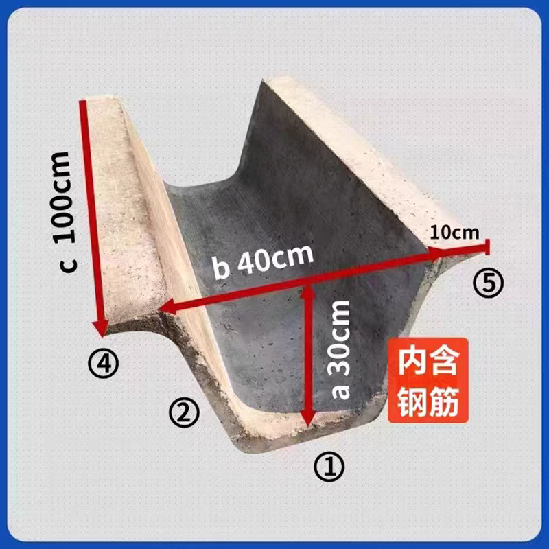水泥U型槽混渠凝土流水槽排水沟成品U排型水污抗压钢筋水泥预制槽