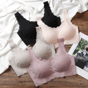 新款 蕾丝性感美背睡眠聚拢内衣侧收调整型 无痕女士无钢圈文胸