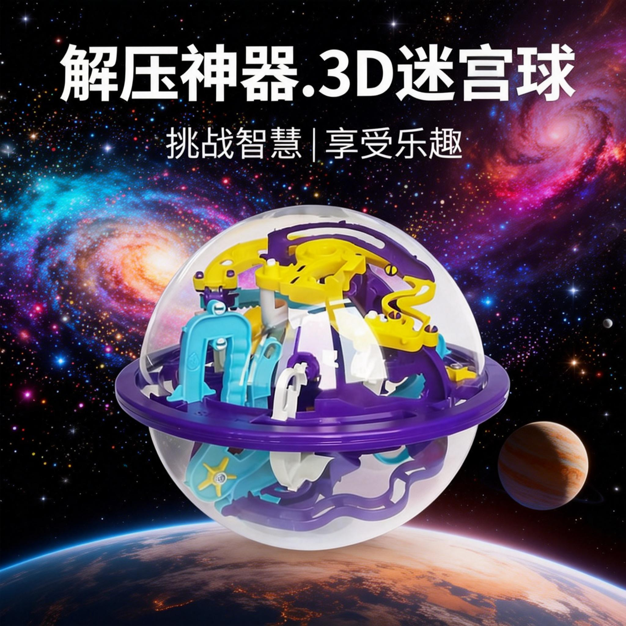 迷宫球3d立体走珠闯关魔方滚珠子儿童专注力训练益智玩具飞碟小球