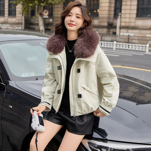 WW2558 棉服外套女设计感加厚简约棉袄棉衣 2025年冬季 大毛领时尚