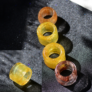 金发晶扳指 私人定制自己的尺寸 可塑造题材元素 霸气十足成功者