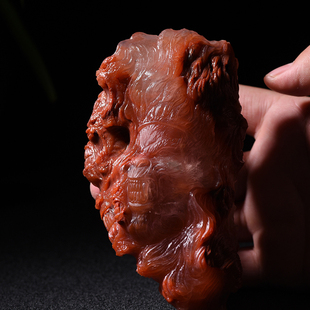 鲍氏 红水晶原石雕刻猴子齐聚花果山 红兔毛孙悟空红发晶齐天大圣