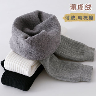 婴儿大pp薄绒九分裤袜加绒女宝宝打底裤珊瑚绒保暖女童连体袜外穿