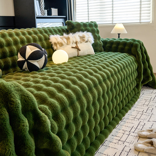 冬季保暖毛绒沙发盖布巾轻奢盖毯