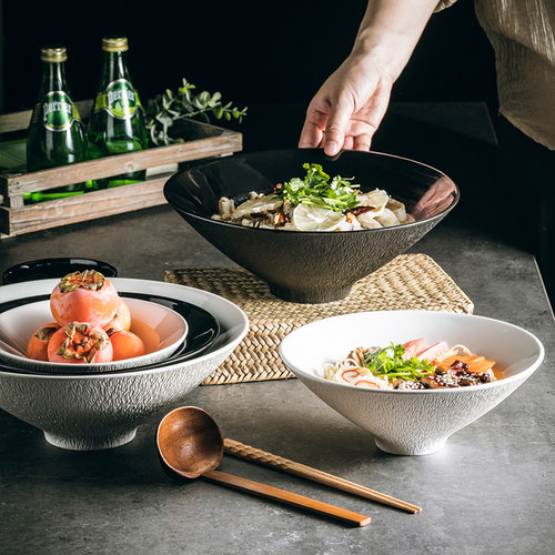 陶瓷石纹高级感沙拉碗面碗汤碗